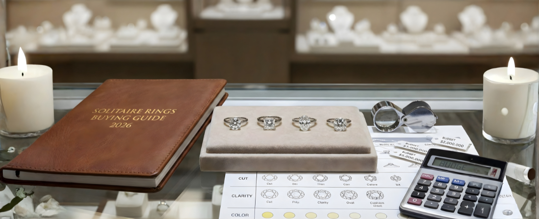 Solitaire Rings Buying Guide 2026: Cut, Clarity, Color &amp; Budget Explained