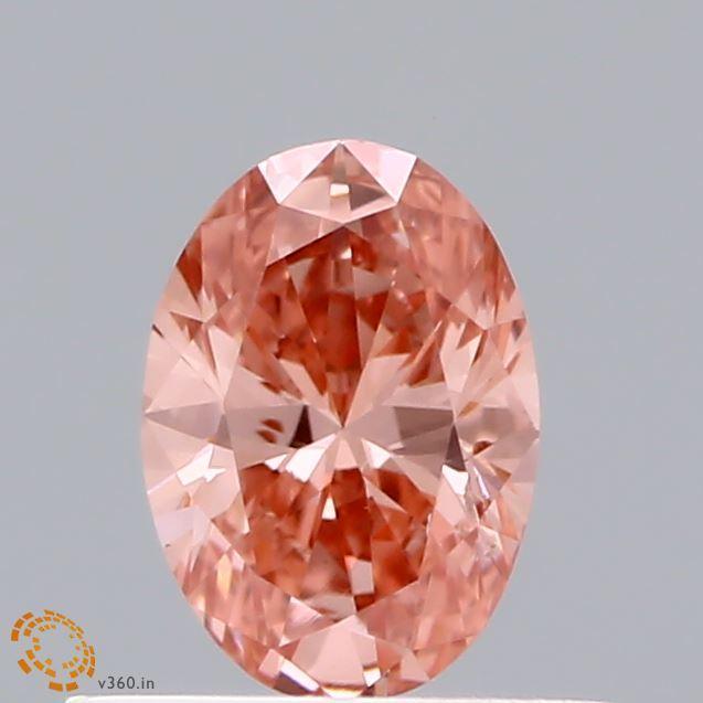 0.49Ct Vivid Pink SI1 IGI Certified Oval Lab Grown Diamond - New World Diamonds - Diamonds