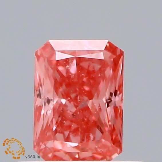 0.51Ct Vivid Pink SI1 IGI Certified Radiant Lab Grown Diamond - New World Diamonds - Diamonds