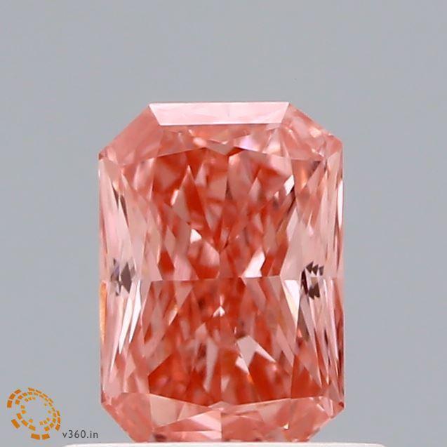 0.58Ct Vivid Pink SI1 IGI Certified Radiant Lab Grown Diamond - New World Diamonds - Diamonds