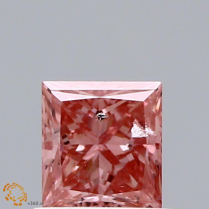 0.66Ct Vivid Pink I1 IGI Certified Princess Lab Grown Diamond - New World Diamonds - Diamonds