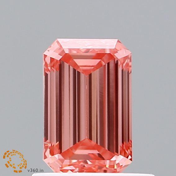 0.8Ct Vivid Pink VS2 IGI Certified Emerald Lab Grown Diamond - New World Diamonds - Diamonds