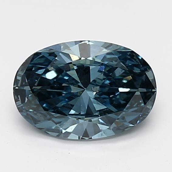 0.9Ct Vivid Blue SI1 IGI Certified Oval Lab Grown Diamond - New World Diamonds - Diamonds