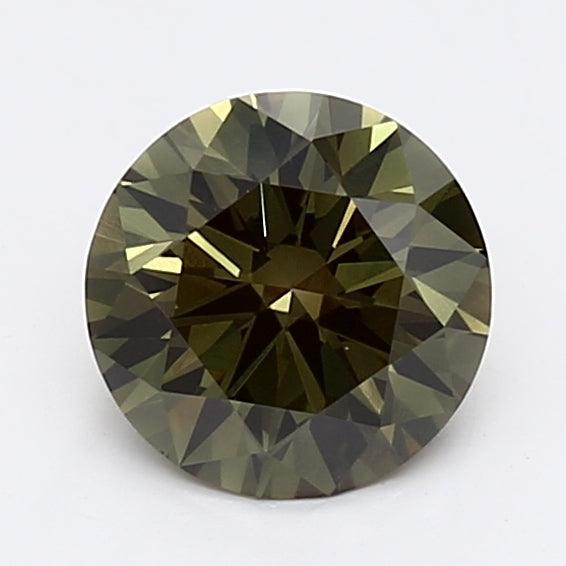 1.29Ct Dark Green VS1 IGI Certified Round Lab Grown Diamond - New World Diamonds - Diamonds