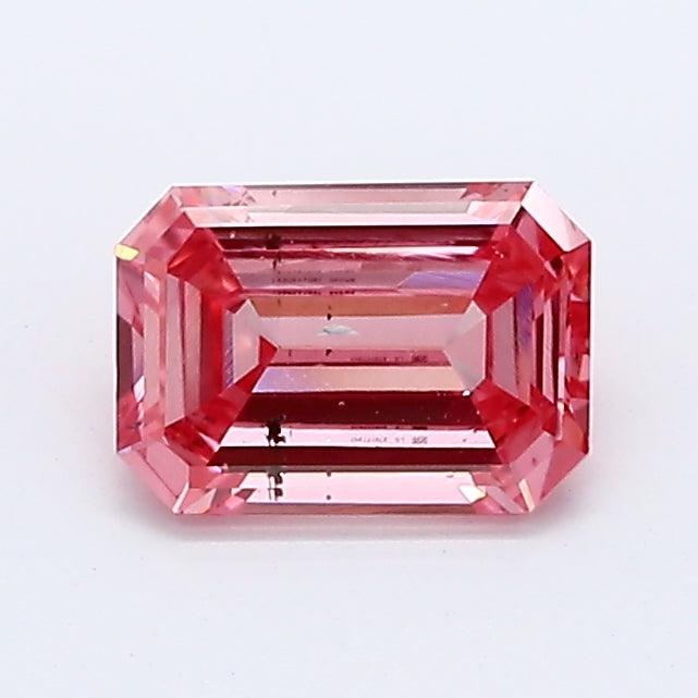 Loose 0.54 Carat Fancy Pink SI2 IGI Certified Lab Grown Emerald Diamonds
