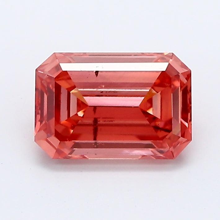 Loose 0.99 Carat Intense Orange SI2 IGI Certified Lab Grown Emerald Diamonds