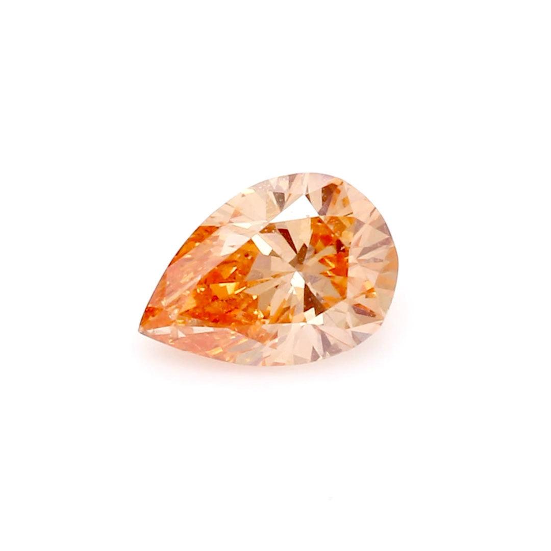 Loose 0.52 Carat Deep Orange SI1 IGI Certified Lab Grown Pear Diamonds