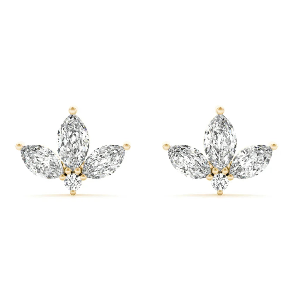 Audrey 3 Stone Earrings