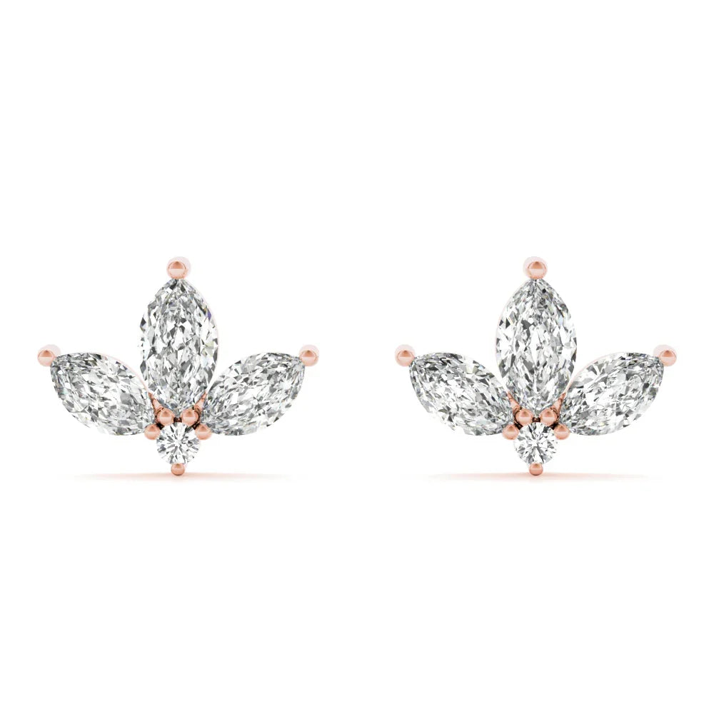 Audrey 3 Stone Earrings