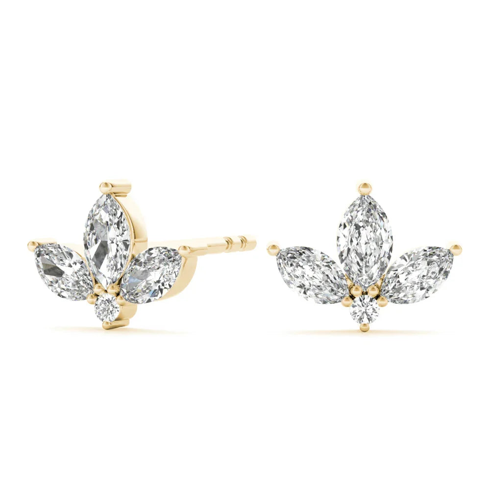 Audrey 3 Stone Earrings