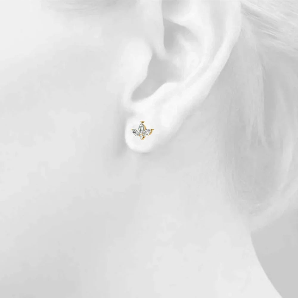 Audrey 3 Stone Earrings