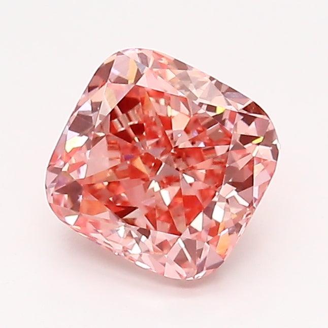 Loose 1.04 Carat Intense Pink VS1 IGI Certified Lab Grown Cushion Diamonds