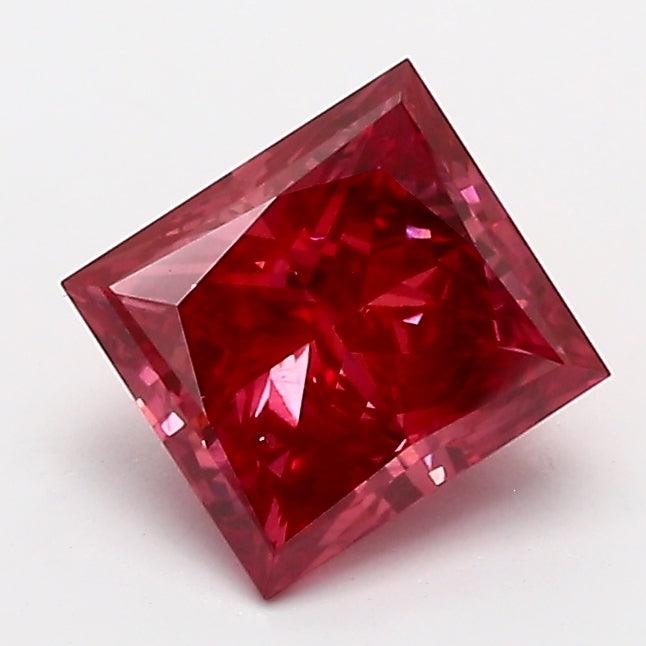 Loose 1.01 Carat Deep Pink VS2 IGI Certified Lab Grown Princess Diamonds