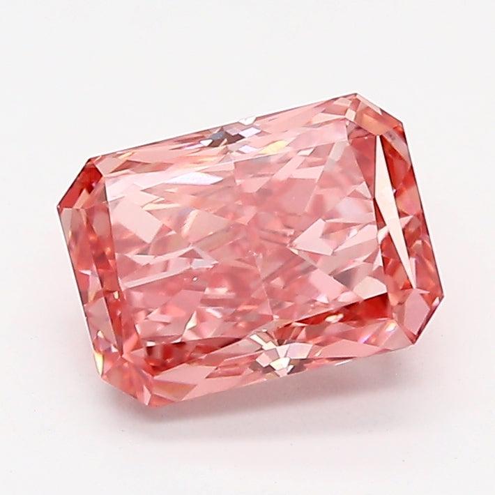 Loose 1.35 Carat Intense Pink VVS2 IGI Certified Lab Grown Radiant Diamonds