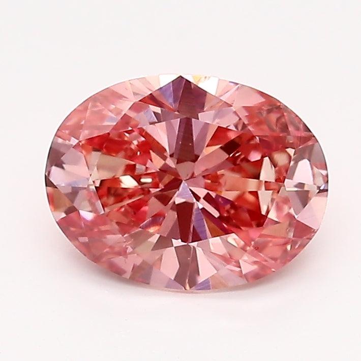 Loose 1.1 Carat Intense Pink SI1 IGI Certified Lab Grown Oval Diamonds