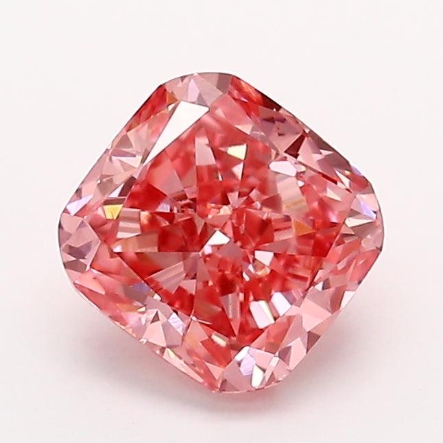 Loose 1.08 Carat Intense Pink SI1 IGI Certified Lab Grown Cushion Diamonds