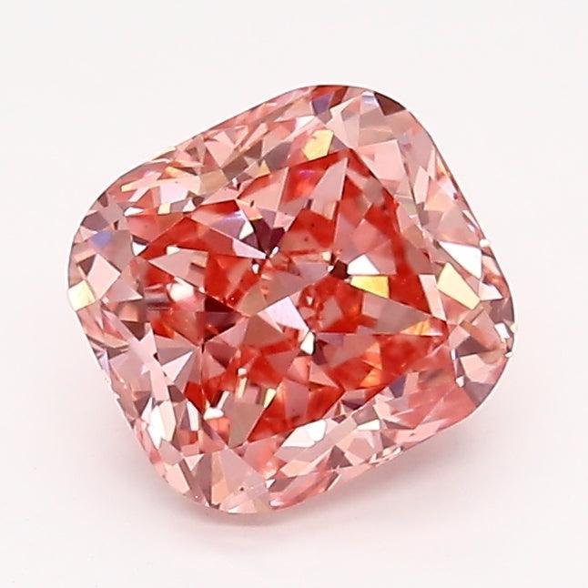 Loose 1.21 Carat Fancy Pink VS2 IGI Certified Lab Grown Cushion Diamonds