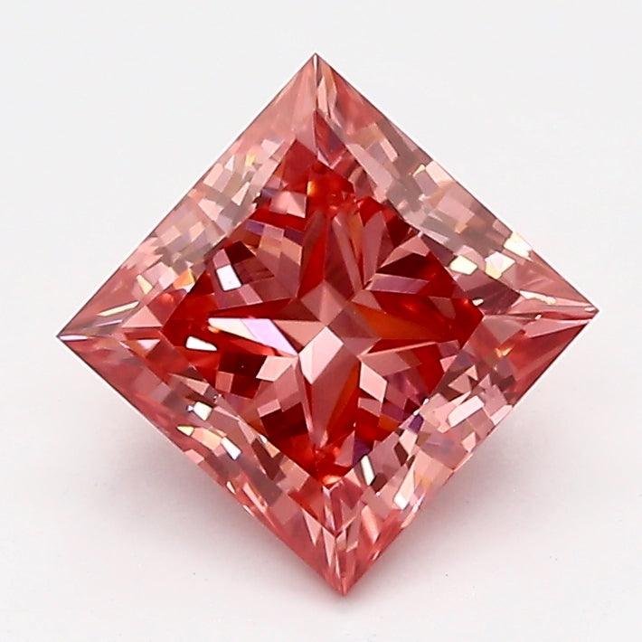 Loose 1.44 Carat Intense Pink VS1 IGI Certified Lab Grown Princess Diamonds