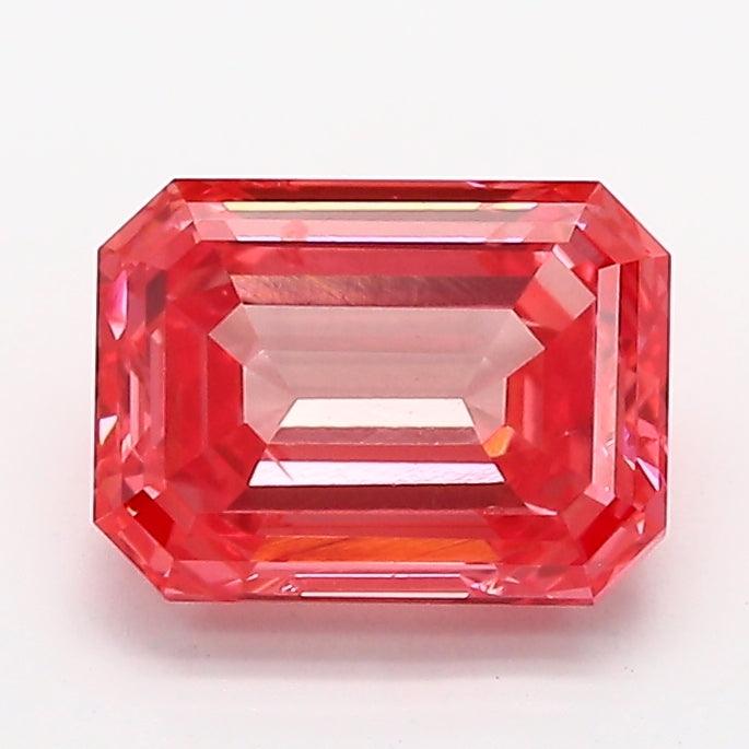 Loose 1.39 Carat Vivid Pink SI1 IGI Certified Lab Grown Emerald Diamonds