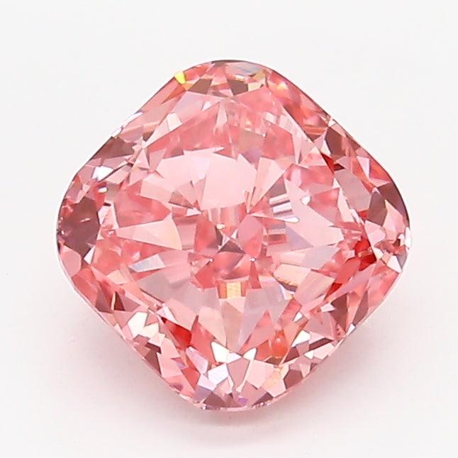 Loose 1.25 Carat Intense Pink SI1 IGI Certified Lab Grown Cushion Diamonds