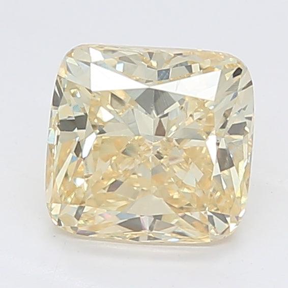 Loose 1.65 Carat Intense Yellow VS1 IGI Certified Lab Grown Cushion Diamonds