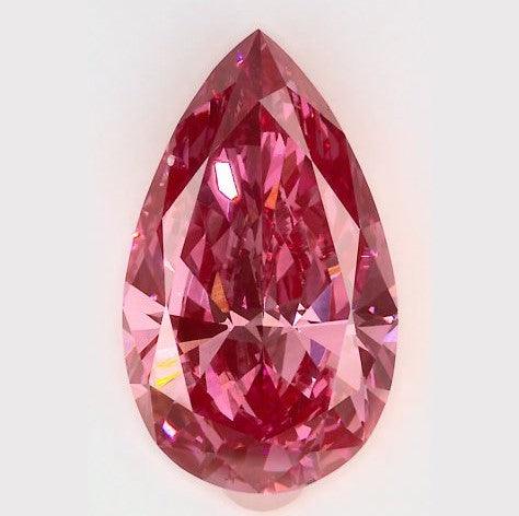 Loose 1.03 Carat Vivid Pink SI1 IGI Certified Lab Grown Pear Diamonds