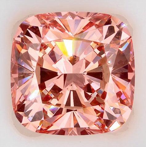 Loose 1.38 Carat Vivid Pink VS2 IGI Certified Lab Grown Cushion Diamonds