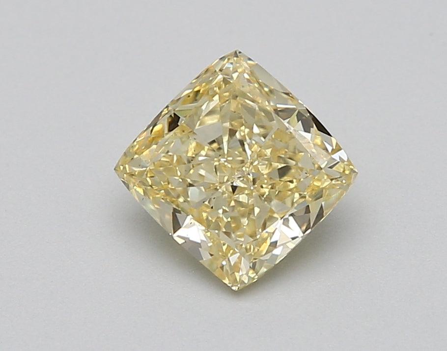 Loose 1.08 Carat Fancy Yellow VS2 IGI Certified Lab Grown Cushion Diamonds