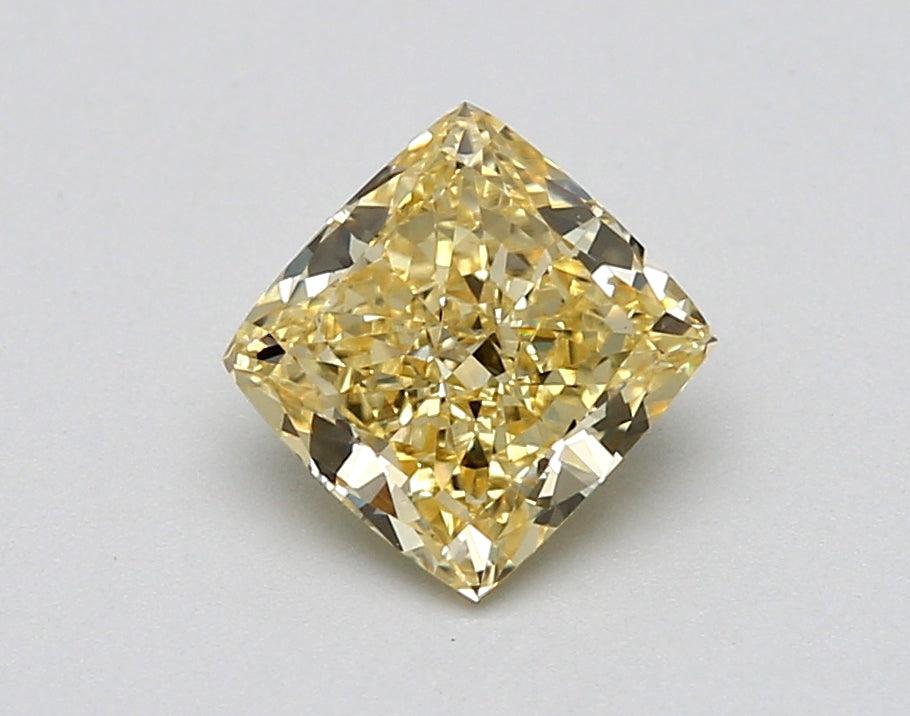 Loose 1.08 Carat Fancy Yellow VS1 IGI Certified Lab Grown Cushion Diamonds