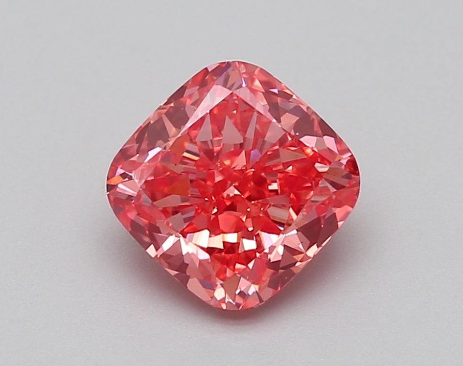 Loose 1.47 Carat Vivid Pink VS1 IGI Certified Lab Grown Cushion Diamonds