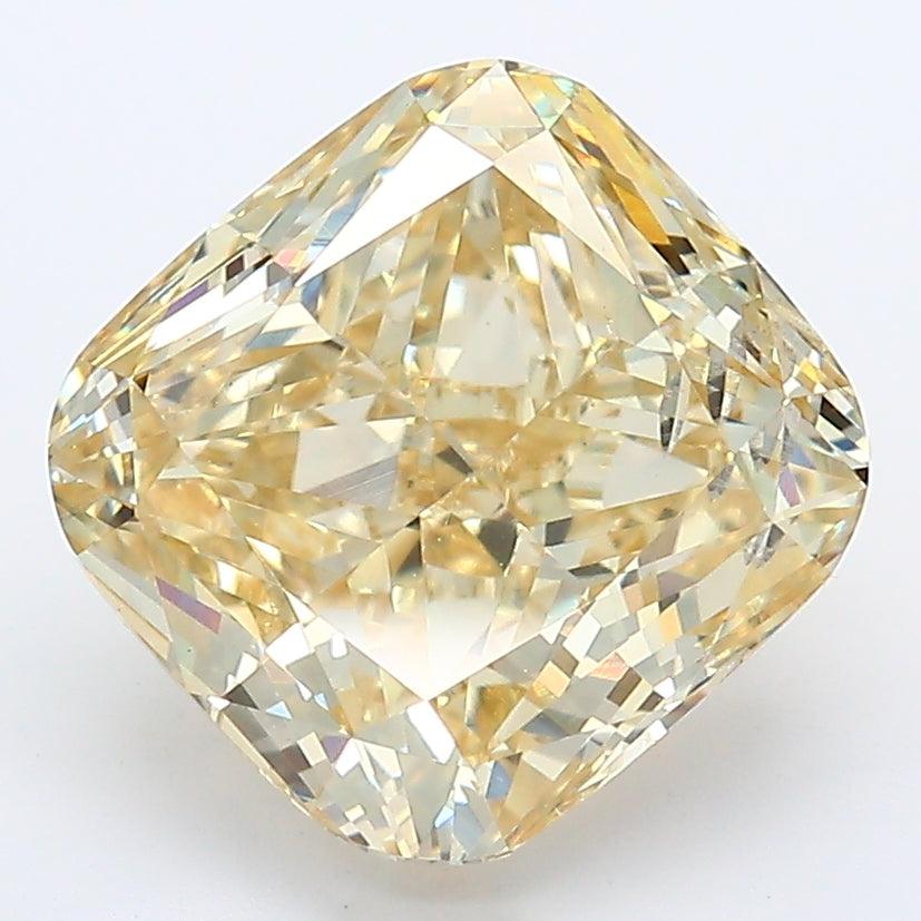 Loose 3.62 Carat Fancy Yellow I1 GIA Certified Lab Grown Cushion Diamonds