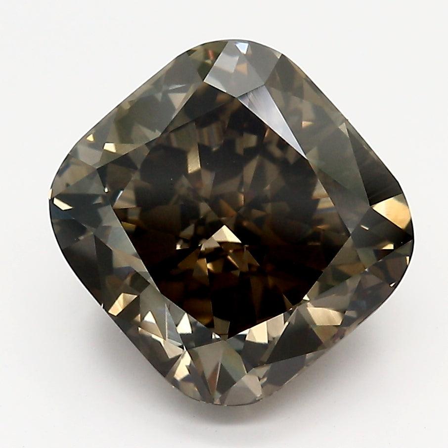 Loose 4.53 Carat Dark Brown VS1 GIA Certified Lab Grown Cushion Diamonds
