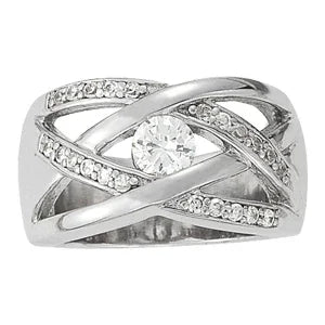 Open Criss Cross Diamond Band