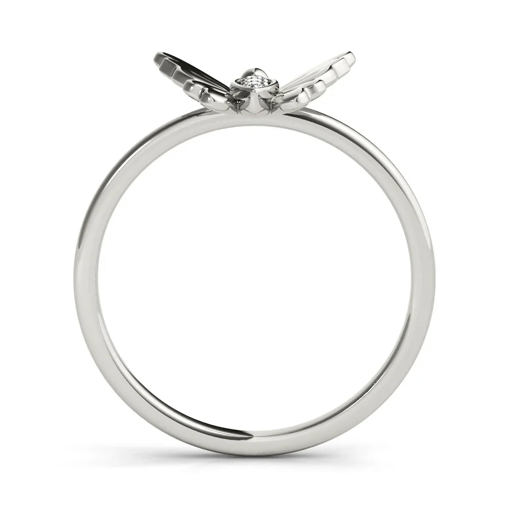 Dainty Butterfly Diamond Ring