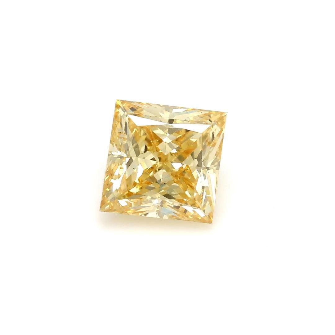 Loose 2.03 Carat Vivid Yellow SI1 IGI Certified Lab Grown Princess Diamonds