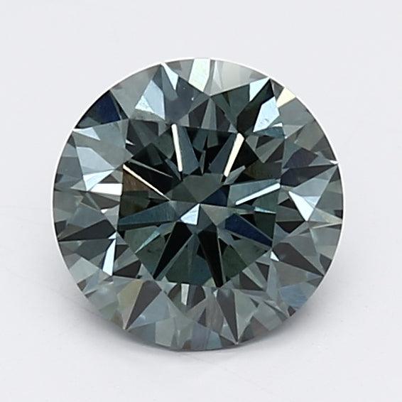Loose 1.17 Carat Dark Blue SI1 IGI Certified Lab Grown Round Diamonds
