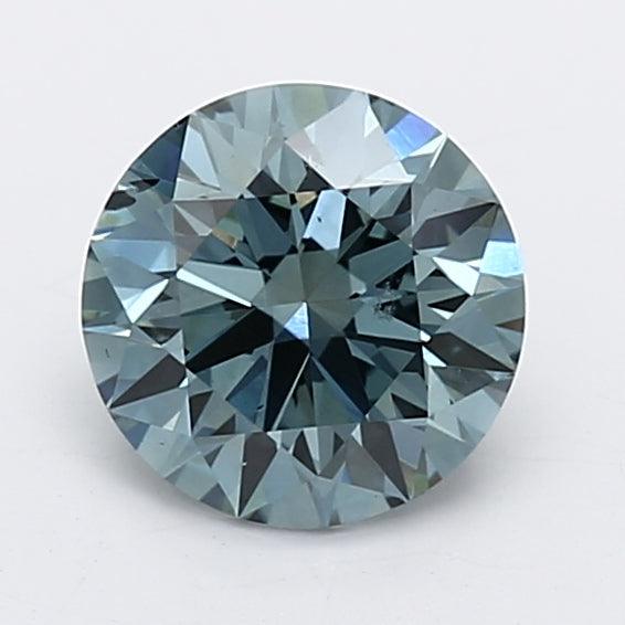 Loose 1.1 Carat Fancy Blue SI1 IGI Certified Lab Grown Round Diamonds