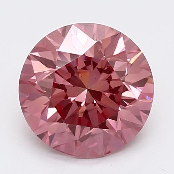 Loose 1.52 Carat Vivid Pink SI1 IGI Certified Lab Grown Round Diamonds