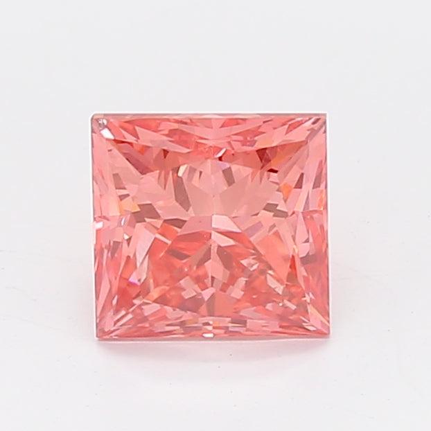 Loose 1.06 Carat Vivid Pink VS2 IGI Certified Lab Grown Princess Diamonds