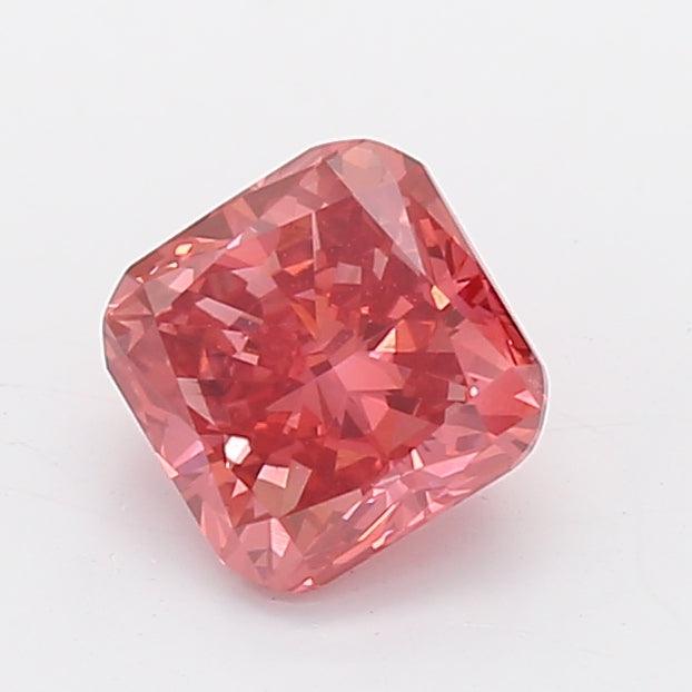 Loose 1.02 Carat Deep Pink SI1 IGI Certified Lab Grown Cushion Diamonds