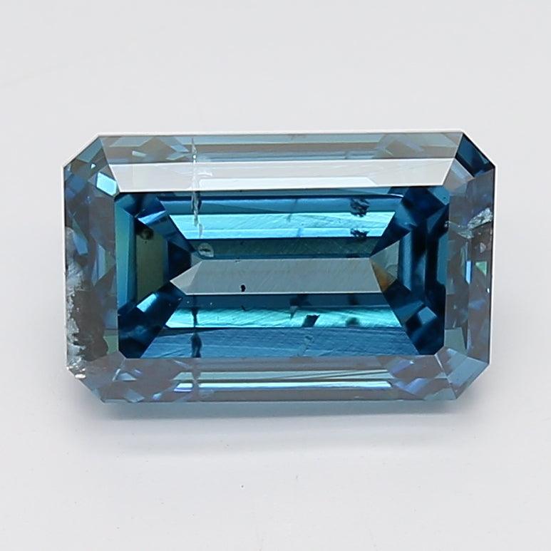 Loose 3.06 Carat Deep Blue I1 IGI Certified Lab Grown Emerald Diamonds