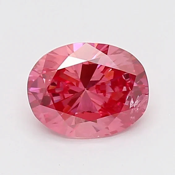 Loose 0.75 Carat Vivid Pink I1 IGI Certified Lab Grown Oval Diamonds