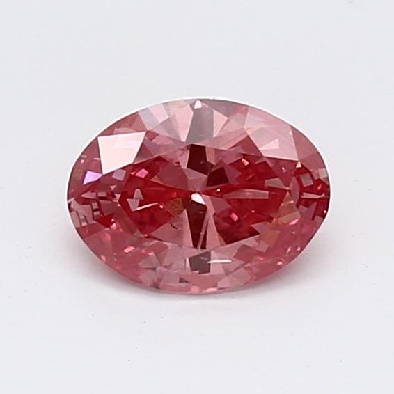 Loose 0.51 Carat Vivid Pink SI2 IGI Certified Lab Grown Oval Diamonds