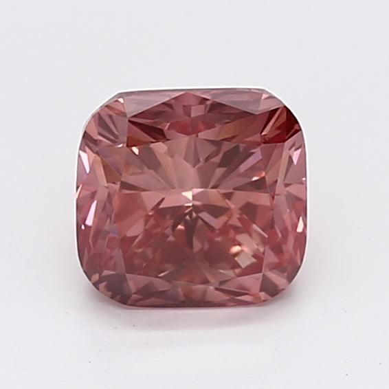 Loose 1.05 Carat Deep Pink SI1 IGI Certified Lab Grown Cushion Diamonds