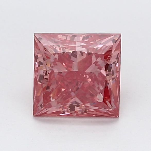Loose 1.05 Carat Vivid Pink SI1 IGI Certified Lab Grown Princess Diamonds