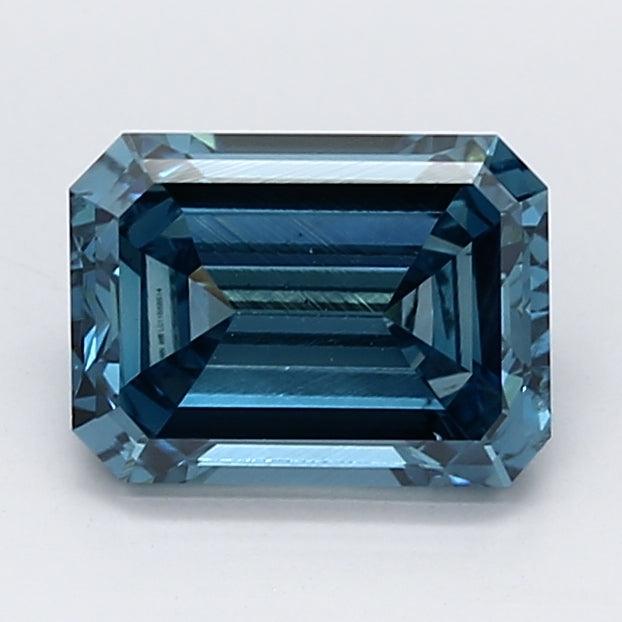 Loose 1.55 Carat Deep Blue SI2 IGI Certified Lab Grown Emerald Diamonds