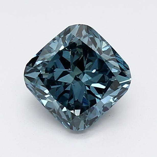 Loose 1.19 Carat Deep Blue SI1 IGI Certified Lab Grown Cushion Diamonds