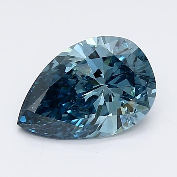 Loose 1.01 Carat Deep Blue SI2 IGI Certified Lab Grown Pear Diamonds