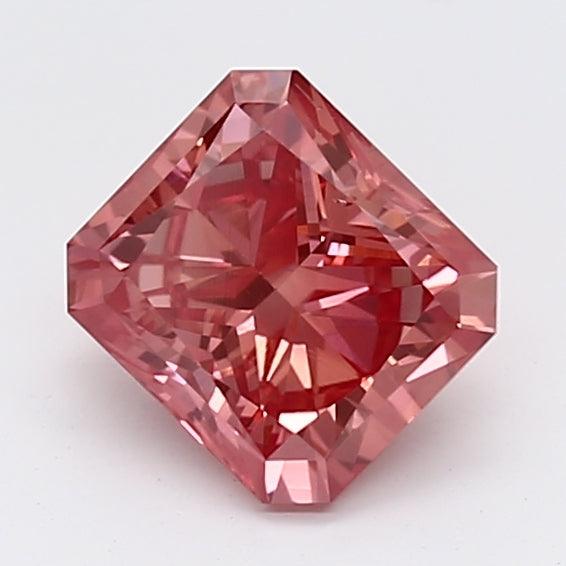 Loose 1.18 Carat Vivid Pink SI1 IGI Certified Lab Grown Radiant Diamonds
