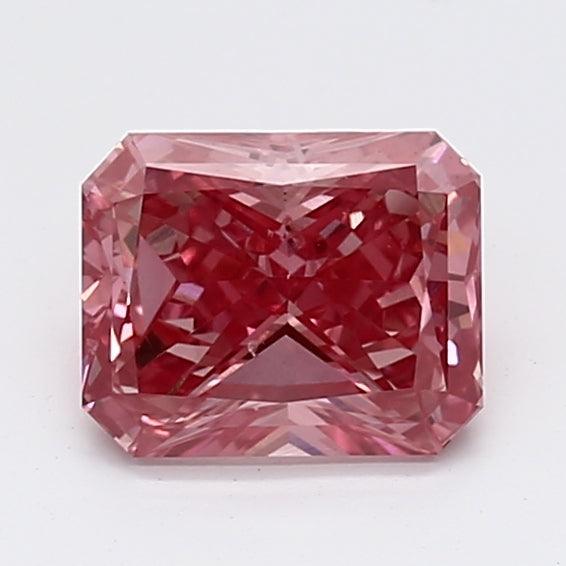 Loose 1.09 Carat Vivid Pink VS2 IGI Certified Lab Grown Radiant Diamonds